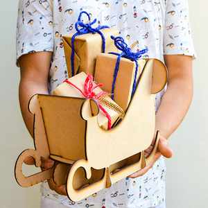Boy Sleigh Gift Holder